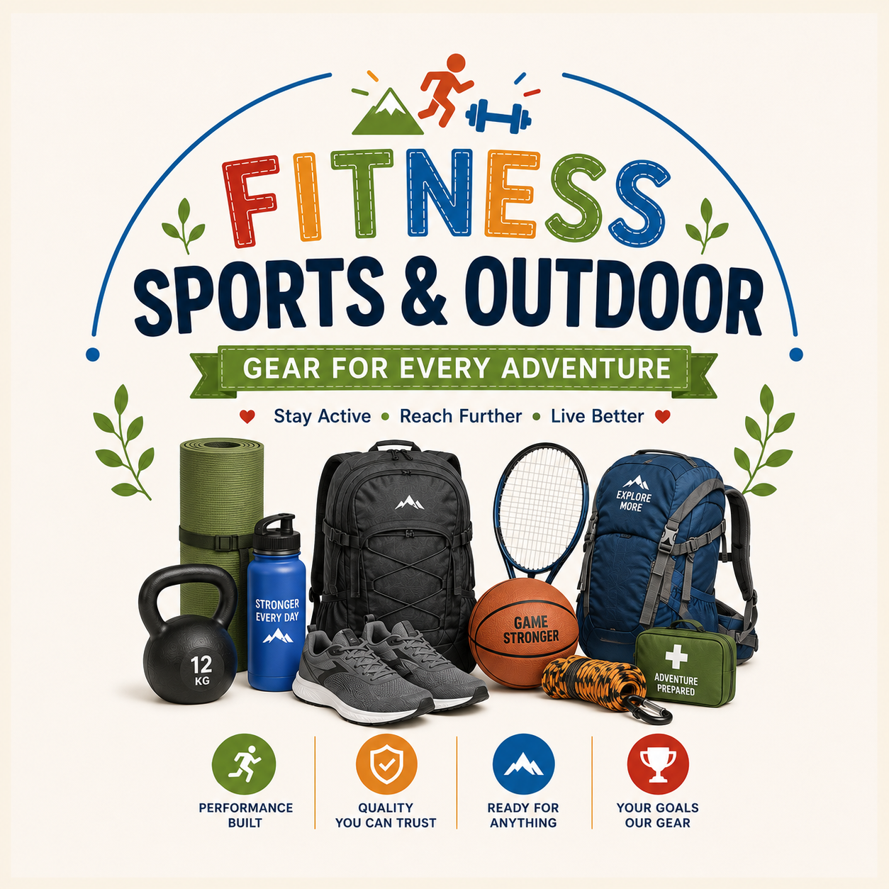 Discover premium Fitness, Sports & Outdoor products at BestDealReviews, your trusted Dubai-based online shopping destination. Browse a wide range of home gym equipment, dumbbells, resistance bands, yoga mats, fitness trackers, sports accessories, camping gear, hiking essentials, cycling accessories, outdoor recreation products, and workout equipment from trusted brands. Whether you're building a home gym, training for sports, or planning your next outdoor adventure, enjoy competitive prices, secure online shopping, and fast UAE delivery. Buy quality fitness and sports equipment online in Dubai with reliable customer support and the latest active lifestyle products.
