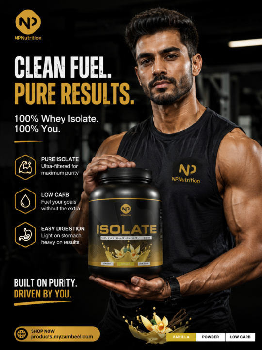 NPNutrition 100% Whey Isolate Complete vanilla protein powder 2020g for muscle recovery and post-workout nutrition