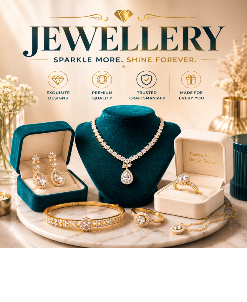 Elegant gold-plated necklaces, rings, earrings, bracelets, and luxury fashion jewellery collection available online in Dubai, UAE.