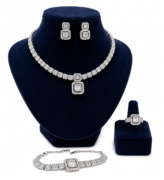 Luxury Bridal Jewelry Set with Diamond-Style Cluster Design UAE